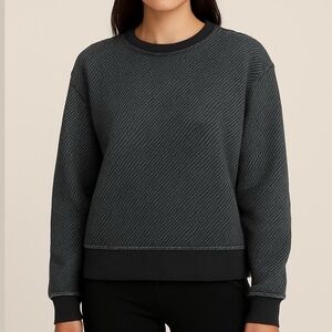 T by ALEXANDER WANG French terry sweatshirt crewneck cropped black size medium